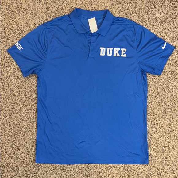 Nike Dri-Fit Blue Duke University Men's 2 Button Polo Shirt. Size Large. - Picture 1 of 7